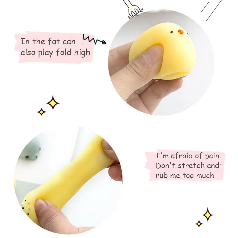 

1PC Animal Pinch Cute Fat Chicken Release Stress Toy Yellow Stress Reliever Ball Slow Rising Decompression Toys Kids Toys Gift