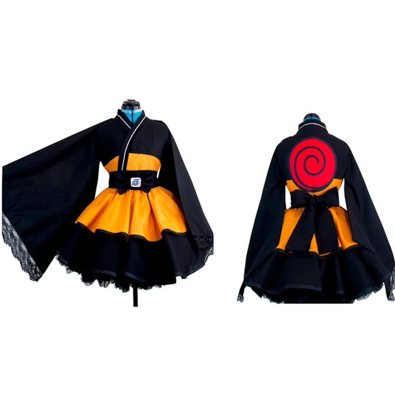 Наруто: Shippuden костюмы Наруто Uzumaki Naruto Лолита юбки кимоно платье аниме косплей
