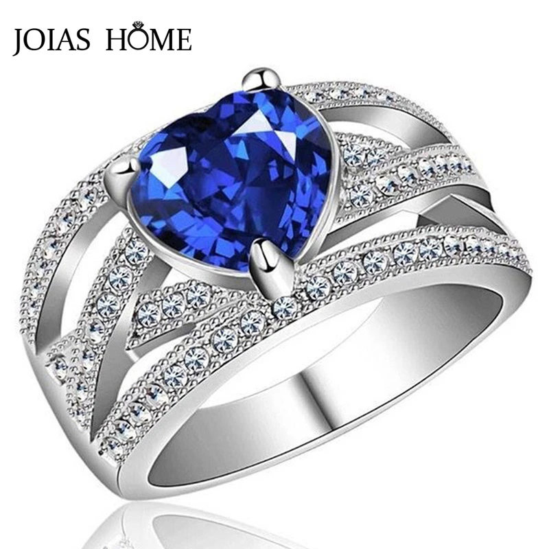 Женское Драгоценное кольцо JoiasHome камни сапфиры розовое желтое зеленое белое