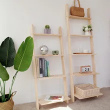 JOYLOVE Trapezoidal Shelf Solid Wood Living Room Corner Storage Rack Multi-layer Balcony Flower Stand Nordic Simple Bookshelf