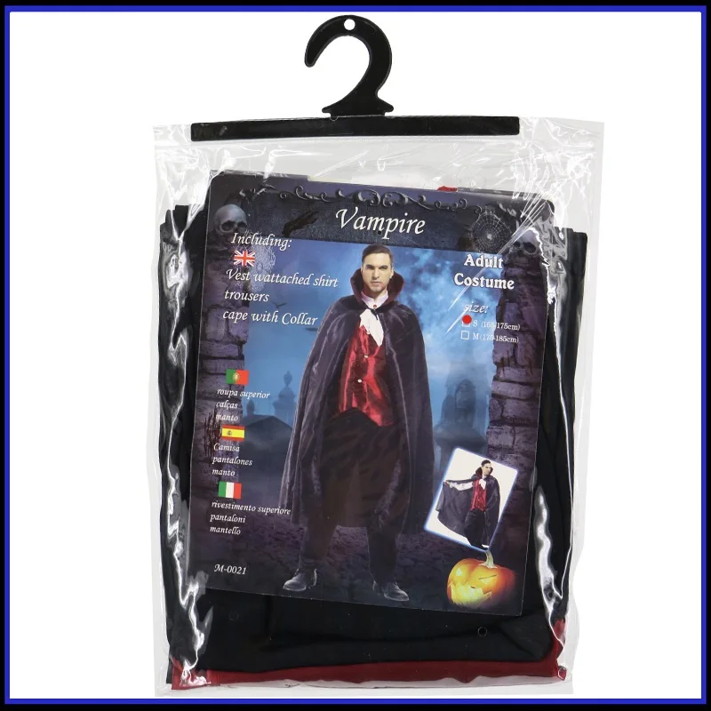 

Shanghai Story Hot sale New Style Halloween Vampire Cosplay Costume Party Clothing for adult man costume set with cloak Black