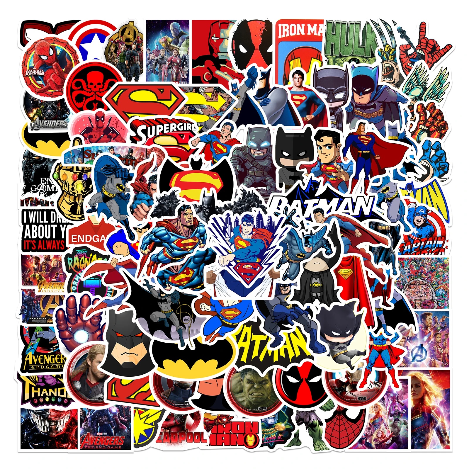 10/50/95 шт. Disney Marvel/наклейки с изображением бетмена Водонепроницаемый ПВХ ноутбук