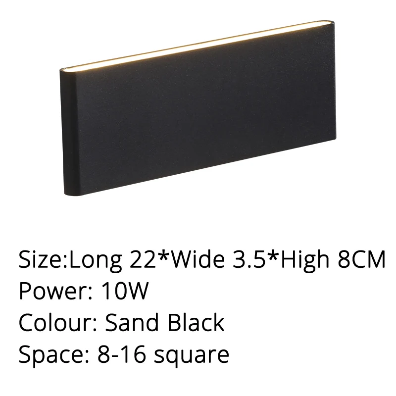 22X3.5X8CM 10W Современный настенный светильник для гостиной, телевизора, шкафа, коридора, прохода, светодиодные прикроватные лампы для спальни - Цвет абажура: 22X3.5X8CM 10W