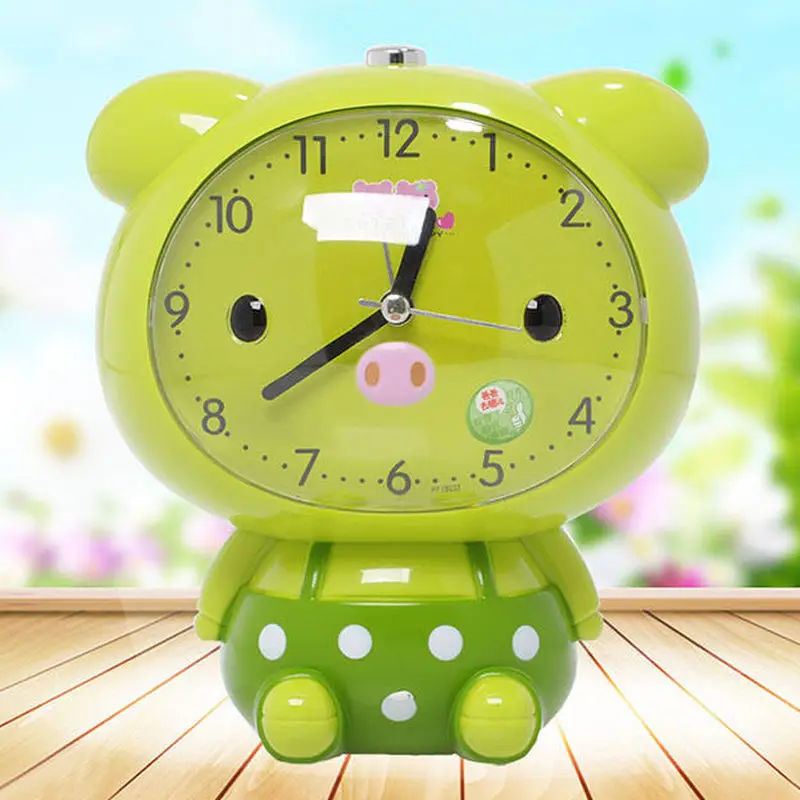 Милый мультяшный будильник для детской студенческой спальни бесшумный ночник