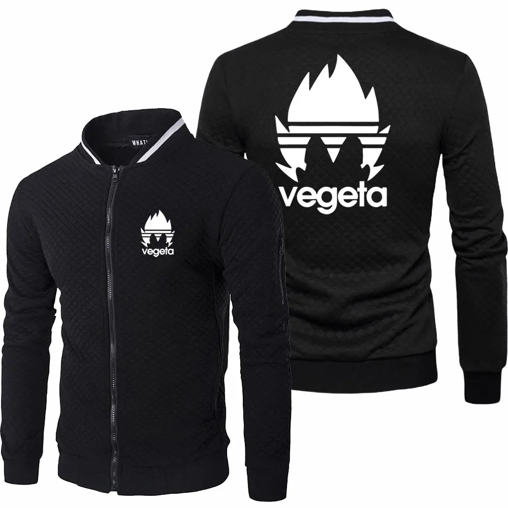 

2021 New Spring Autumn Mens Anime Vegeta Logo Jacket Long Sleeve Sportswear Casual Zipper Hoody Male Sweatshirts Tops