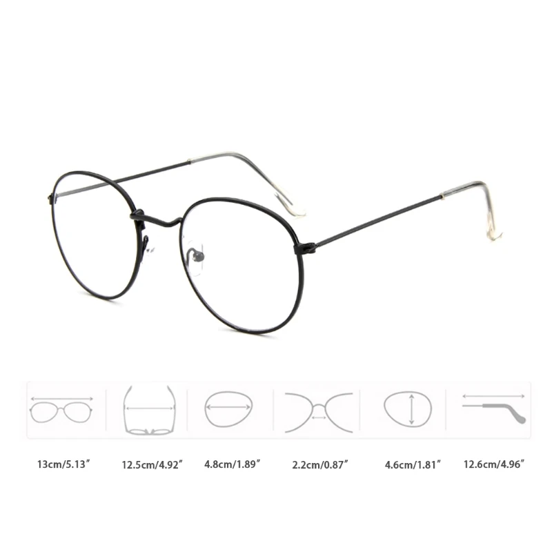 2017 винтажные мужские и женские очки в металлической оправе круглые прозрачные
