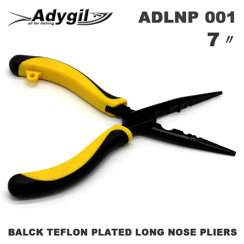 Adygil 7 дюймов с черным покрытием длинноносые плоскогубцы рыболовные ремешки и
