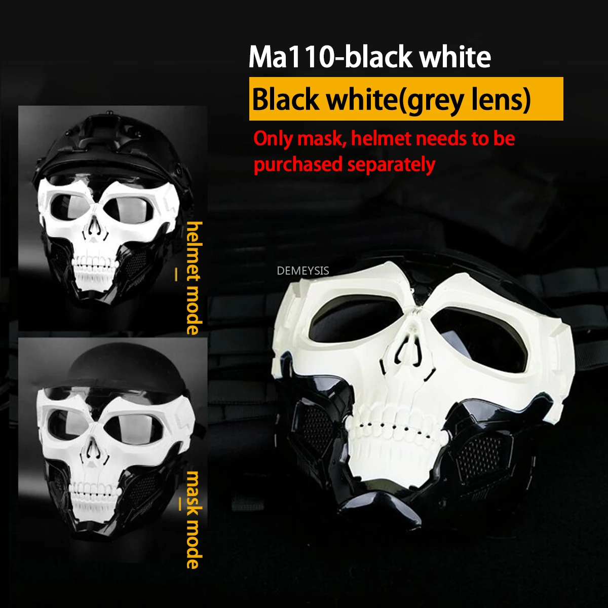 

Airsoft Tactical Full Face Mask Hunting Paintball Shooting Cs Wargame Skull Mask Combat Cosplay Halloween Party Cycling Masks