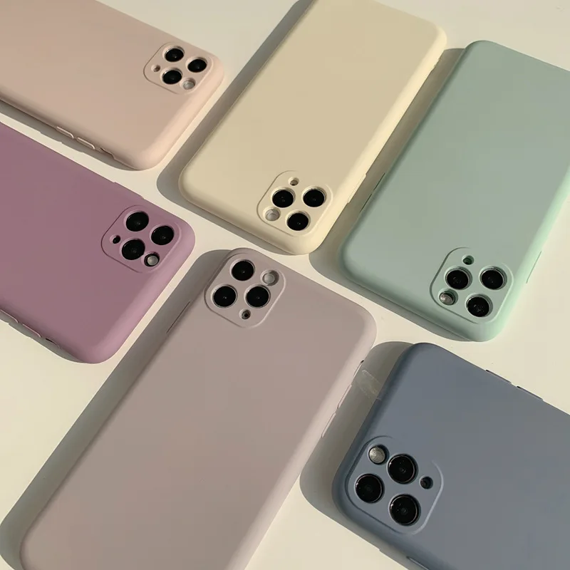 

2021 liquid high-grade gray suitable for iphone mobile phone shell iphone Xs max 11 silicone 12pro pure color X/8P soft shell