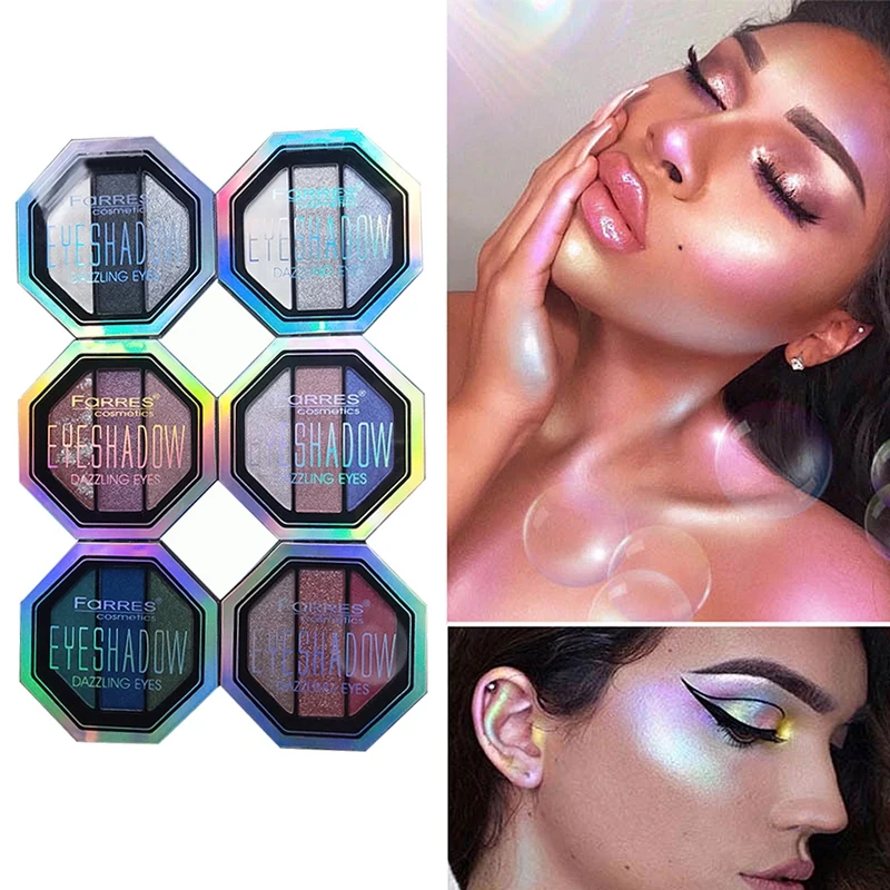 4 цвета холодный тон Палетка хайлайтеров красивые Румяна Пудра длительный