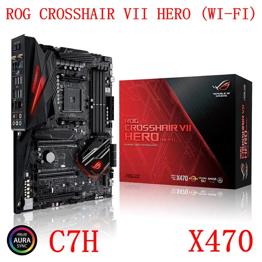 Новинка для ASUS ROG CROSSHAIR VII HERO (Wi Fi) Материнская плата розетка AM4 AMD X470 X470M