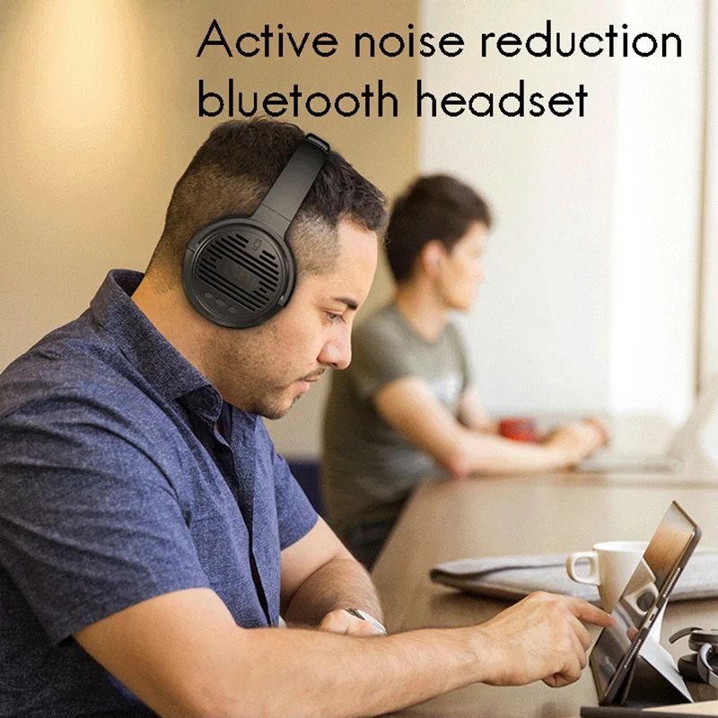 Наушники с активным шумоподавлением тяжелая низкая гарнитура Bluetooth кабель