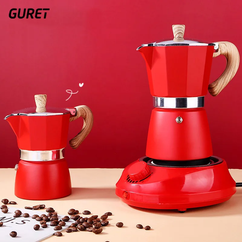 Кофейник GURET 150/300 мл из алюминия для мокко кастрюля высокого давления с