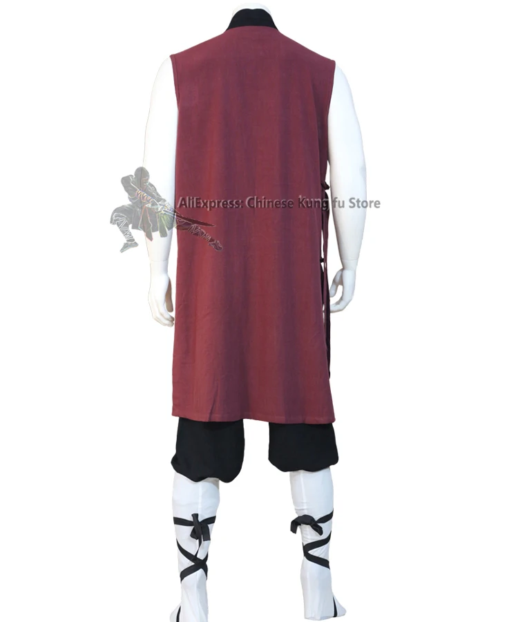 Летний костюм шаолин кунг фу с короткими рукавами одеяния буддийских монахов