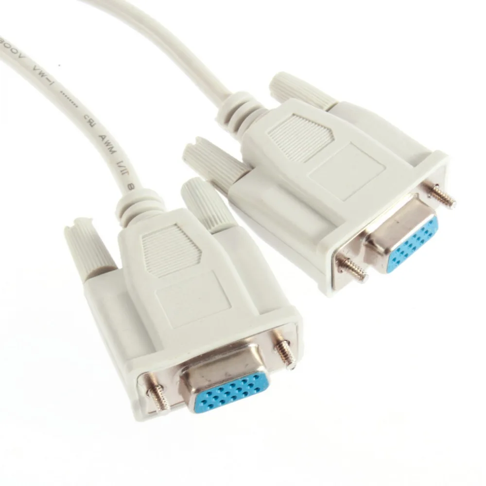 

VGA to VGA 1 Male VGA to 2 Female VGA Splitter Cable 2 Way VGA SVGA Monitor Dual Video Graphic LCD TFT Y Splitter Cable