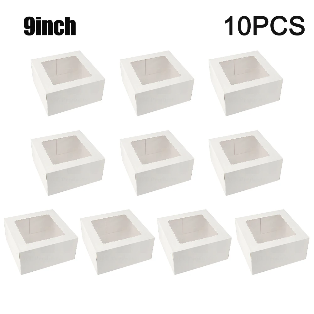 

20pcs Cake Boxes Muffin Christmas Cupcake Home Wedding Party Cookie Decorating Bakery Pie Gift Packaging DIY With Window Kitchen