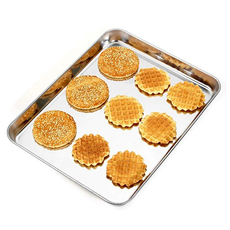 2 шт. Противень Набор поварских печенья листы Нержавеющая Сталь Противни для