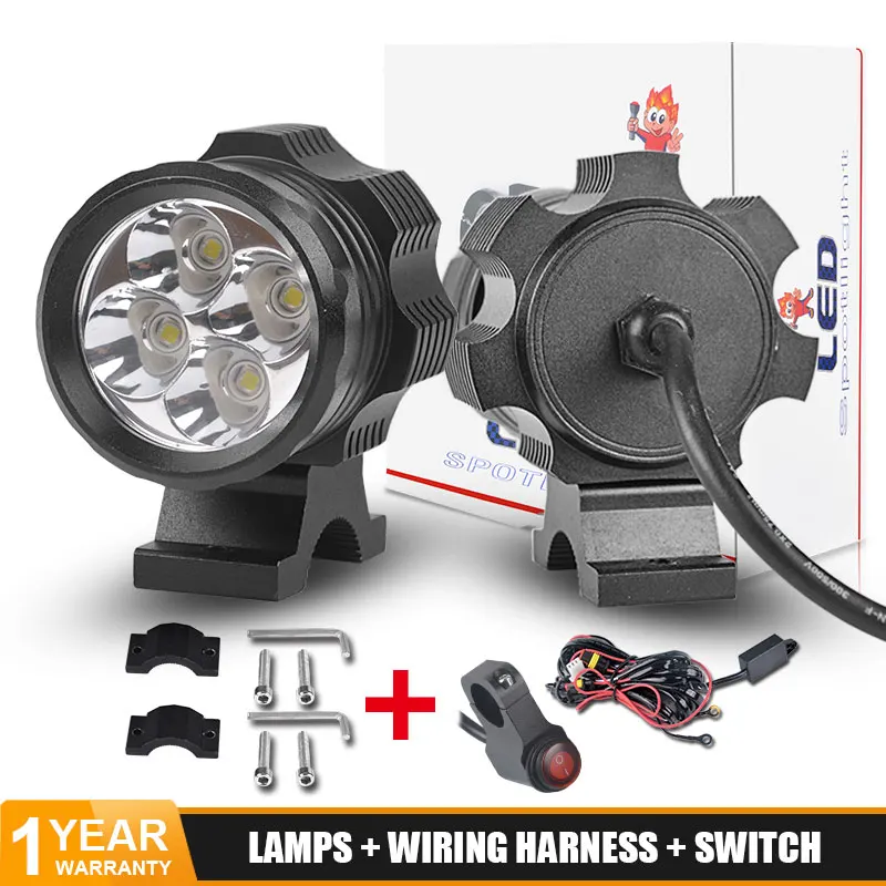 Мото светодиодные фары мотоцикла Светодиодный прожектор 4 светодиодных чипа 4000