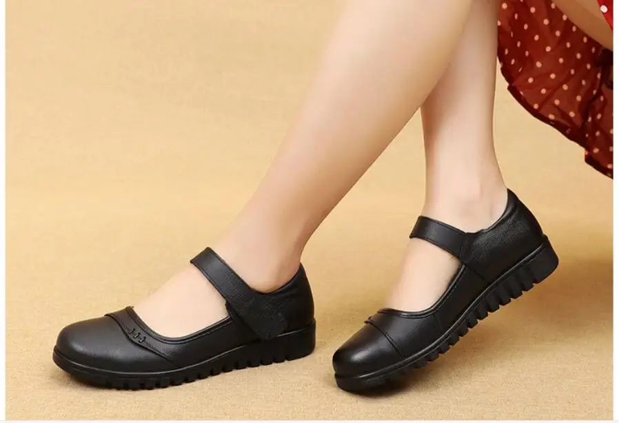 New Classic autumn Women Flats Genuine Leather Shoes Woman Slip On Loafers Flats Soft Oxford Ballerina Shoes Casual Large size