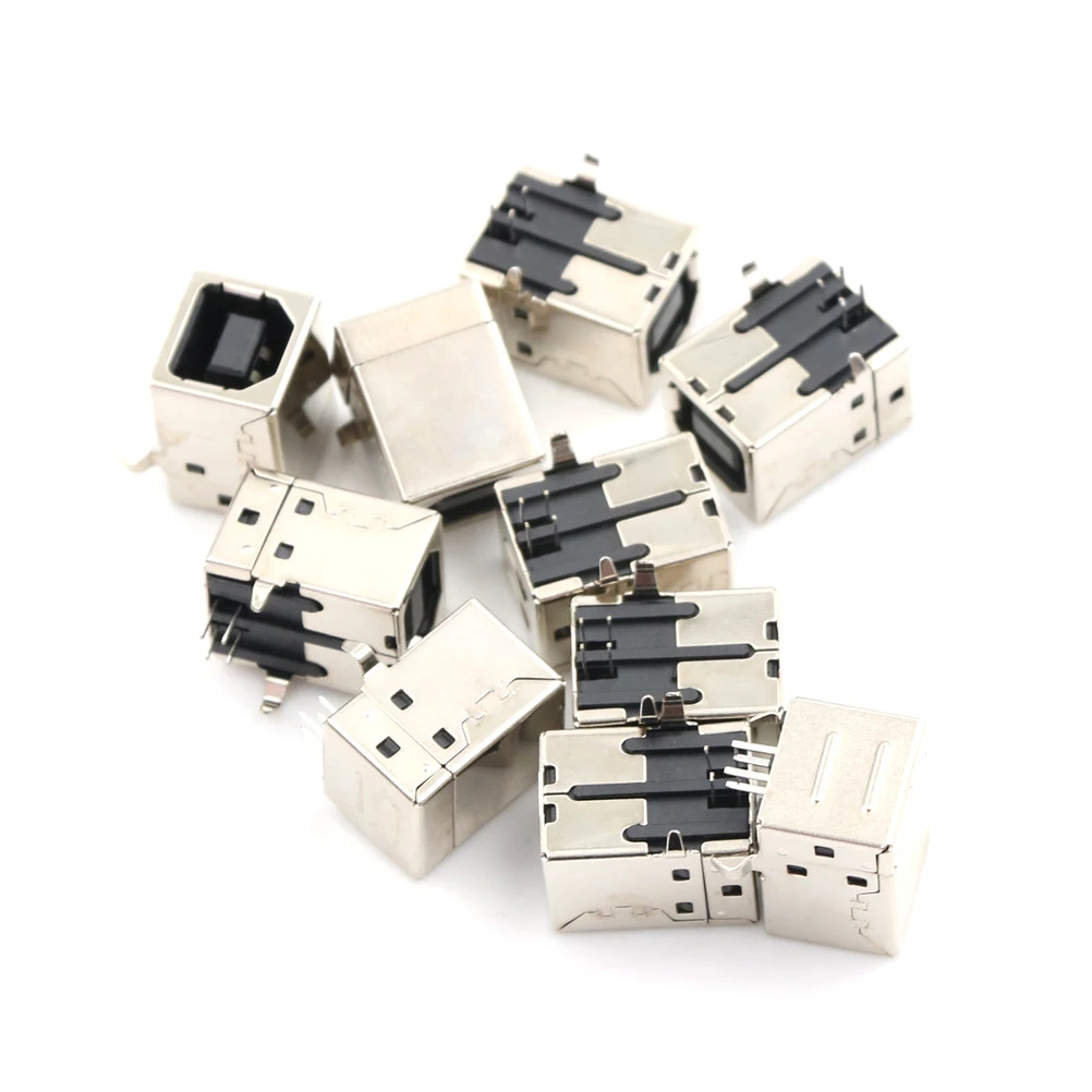 10 шт. USB 2 0 Jack Female Type-B 4-контактный прямоугольный разъем PCB DIP электронные детали |