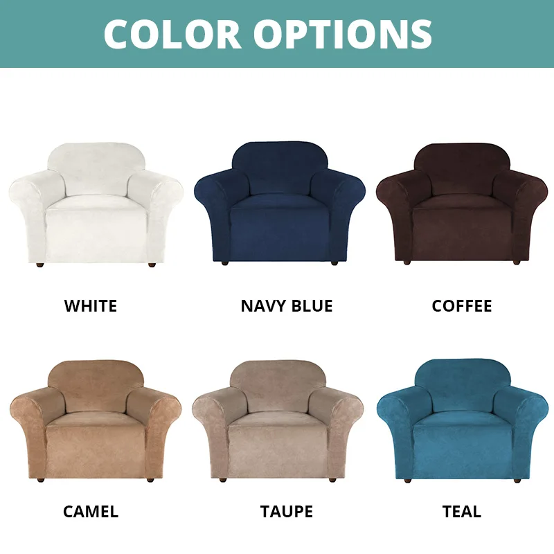 Чехол на 1 диван из бархатной ткани универсальный эластичный угловой L-образной