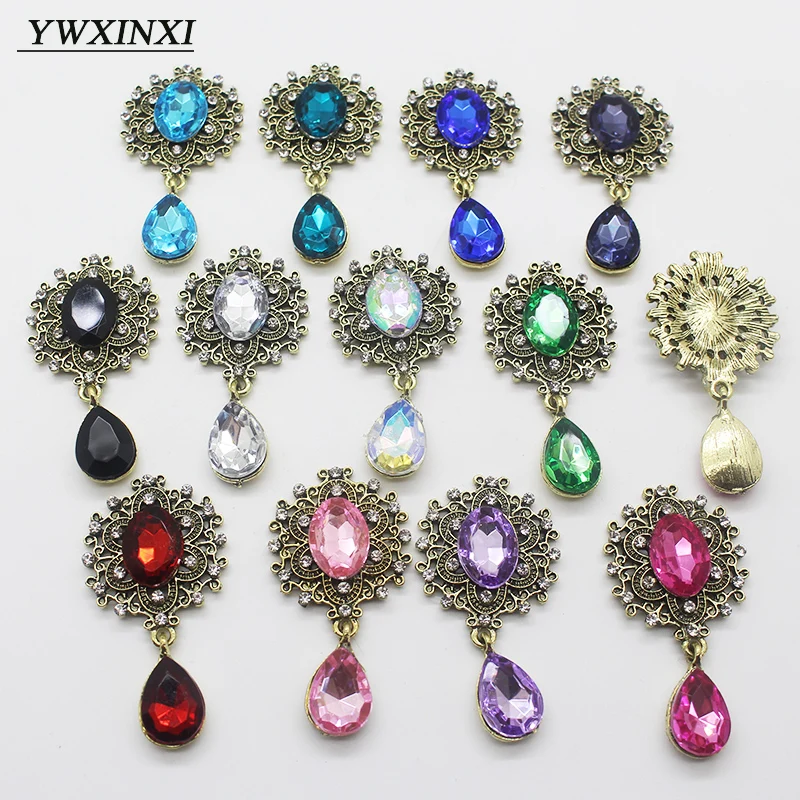 Хит продаж старинная бронза 10 шт. стразы подвесные кристаллы украшения для