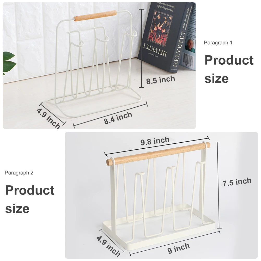 

5/6 Cup Holder Multifunctional Hooks Cup Kitchen Storage Rack Coffee Cup Holder Kitchen Accessories Hanging Hook Shelf Organizer