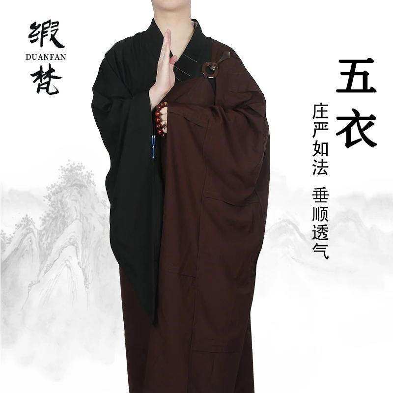 Satin Fan Monk Costume Five Clothes Matching Clothes Clothes Five Rings Bodhisattva Vow Jushi Family Men's and Women's Mannequin
