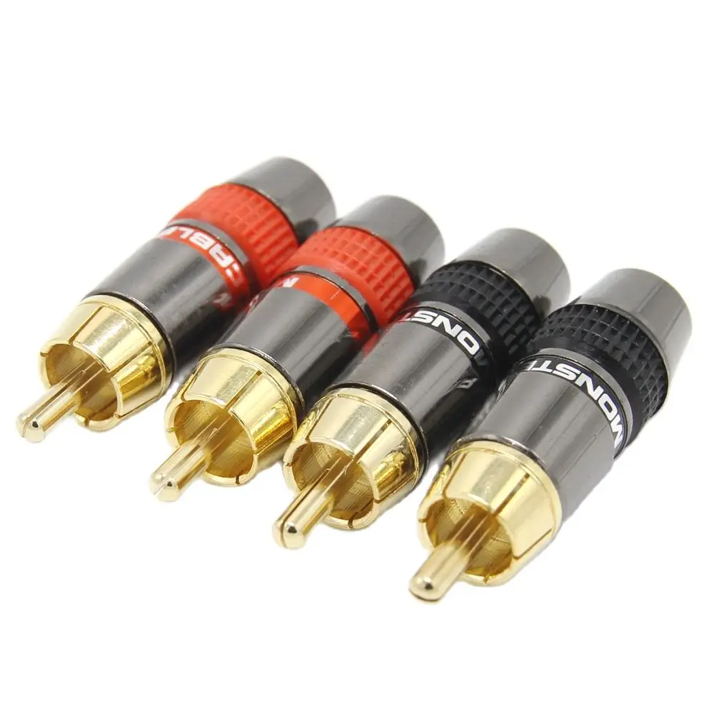 4 шт./лот DIY RCA штекер HIFI позолоченный Аудио кабель Мужской разъем золотой адаптер
