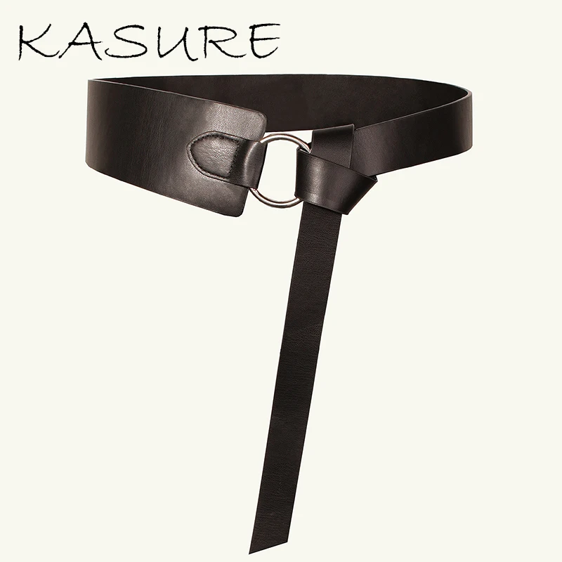 Ремень KASURE женский с узлом Простой повседневный длинный широкий пояс из