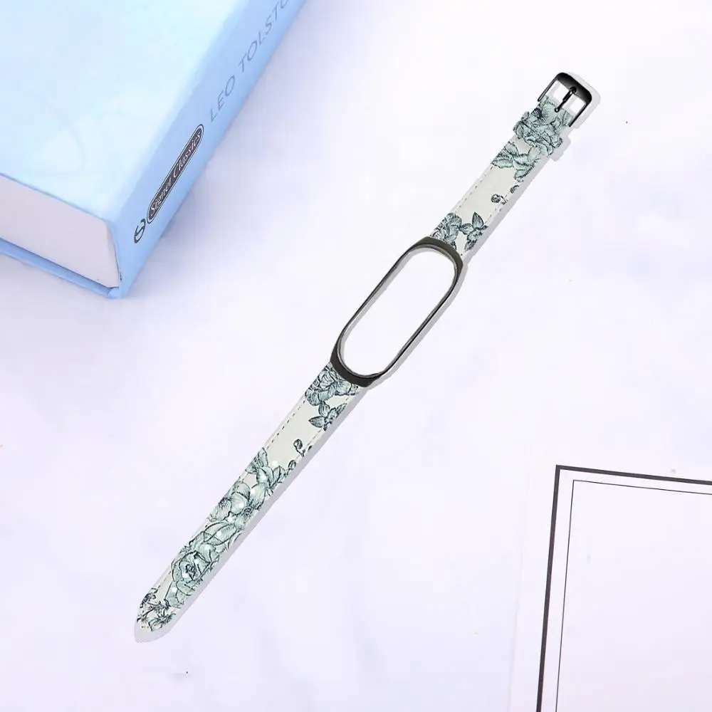 Style-E-black frame Oulucci аксессуары ремешки для часов бизнес легкий кожаный браслет регулируемый ремешок для часов на замену для xiaomi mi Band 3/4 - Цвет ремешка: Style-E-black frame