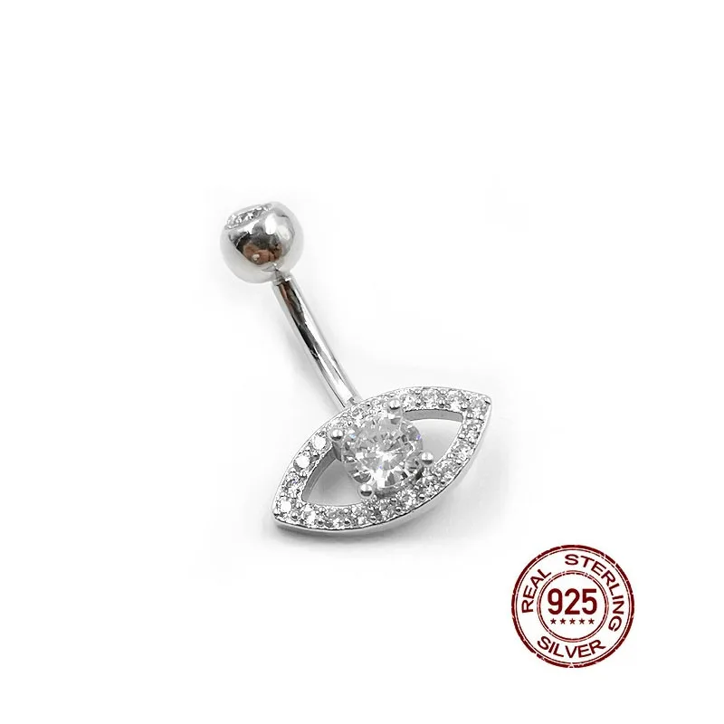 HelloLook 925 пробы Серебряный пирсинг для пупка с цирконом кольцо кристаллами