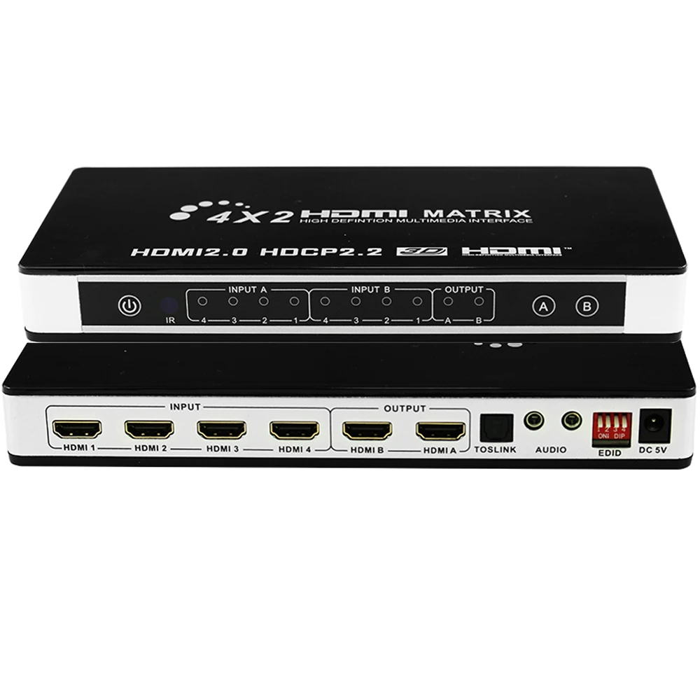 Матрица UHD HDMI совместимая с 2 0 матрицей 4X2 цифровым аудио 4K 4 в Выход матричный