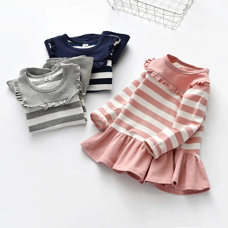 Платье с оборками для маленьких девочек модель 2019 года весеннее платье