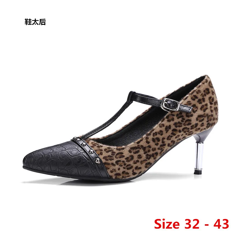 

Sexy Stiletto T Strap Women Pumps High Heel Shoes Party Wedding Women Concise Office High Heels Small Big Size 32 - 43