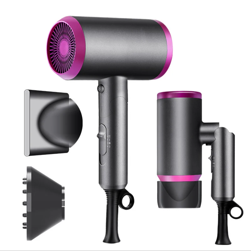 New Household Fan Travel Type Hair Dryer Anion Hammer Type Hair Dryer Cold And Hot Air Distribution Nozzle Can Be Replaced