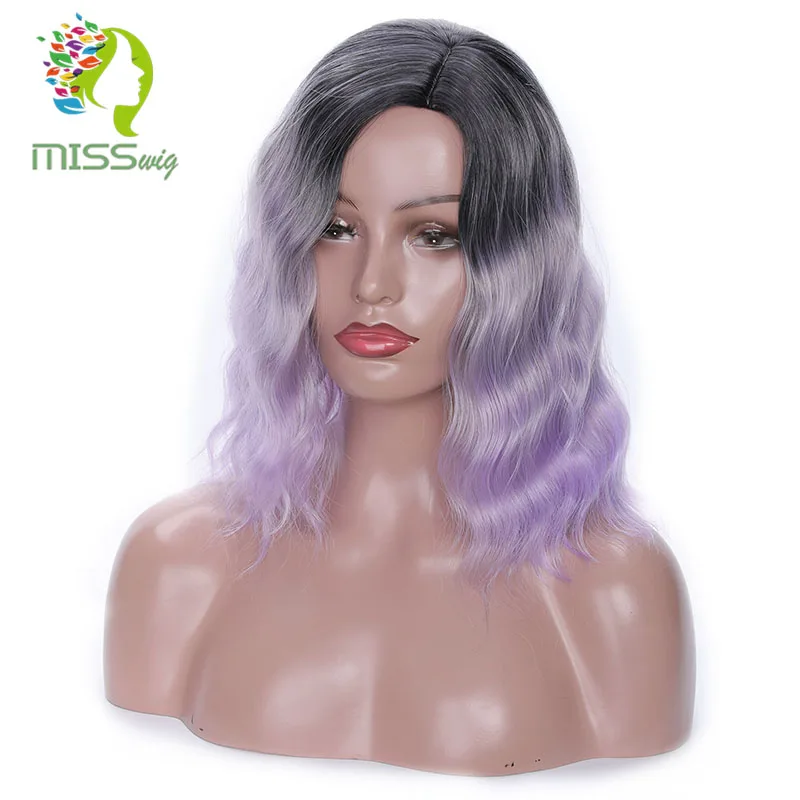 Miss wig короткие парики фиолетовые курчавые кучерявые для черных женщин