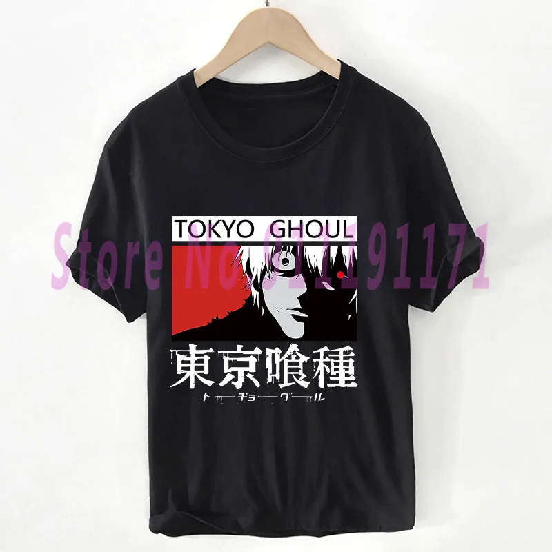 

Tokyo ghoul t shirt Unisex Harajuku Ken Kaneki ghoul T-shirt Fashion street graphics Tops 100% Cotton black clothes Pluse Size