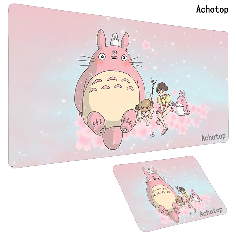 800x400mm RGB Large Mouse Pad Gaming Pink Cute Totoro Mouse Pad Gamer Computer Mousepad LED Carpet Keyboard Kawaii Desk pad XL