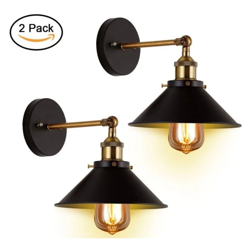 

Double Head Vintage Loft LED Wall Lamp Home Industrial Decor Retro Bathroom Lighting Lampshade E27 Bedroom Wall Light