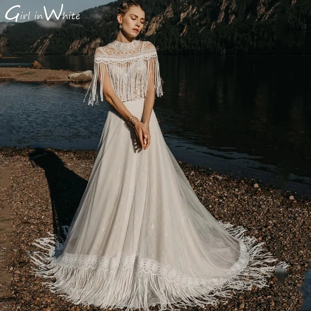 

Великолепное свадебное платье с бахромой 2022 фатиновое ТРАПЕЦИЕВИДНОЕ свадебное платье со шлейфом