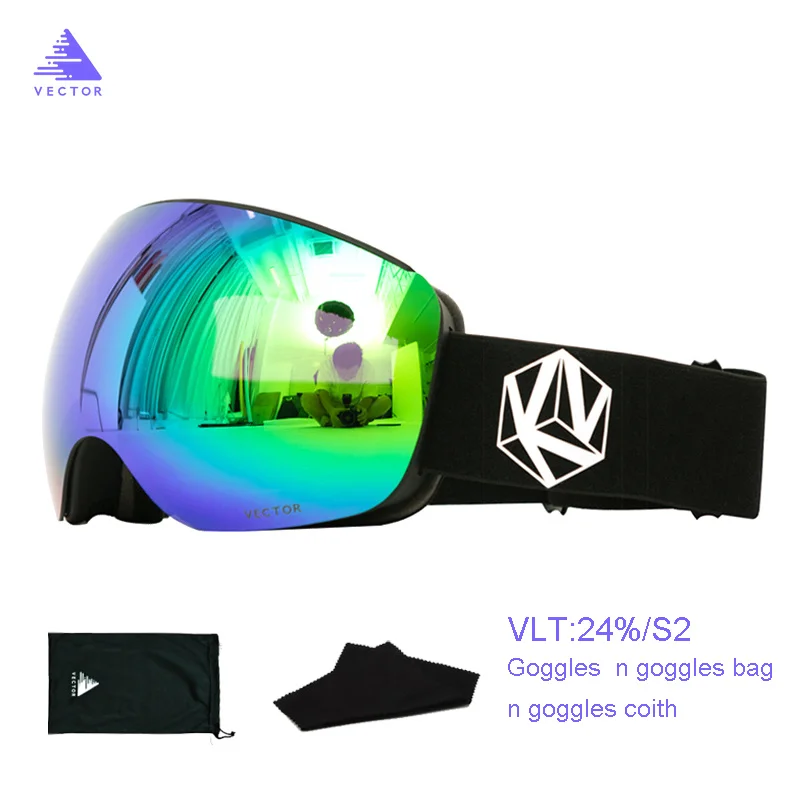 OTG двойные сферические зеркальные магнитные Лыжные Сноуборд очки для женщин и
