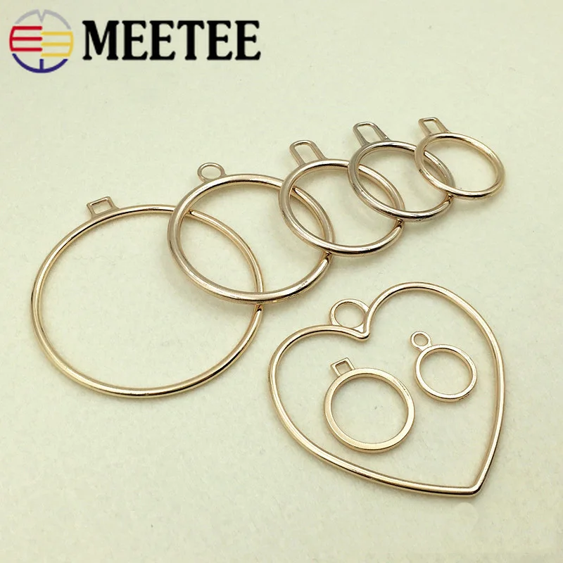 Meetee 5/10 шт. ID1.6 6 см металлический съемник на молнии круглая ручка в форме сердца