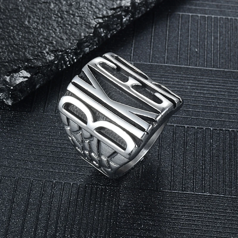 Ретро Локомотив Английский алфавит байкерское Кольцо Мотоцикл локомотив из