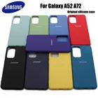 Чехол для Samsung Galaxy A52 A72, шелковистый силиконовый чехол, мягкая на ощупь задняя защитная крышка, Оригинальный жидкий силикон для a72 a52