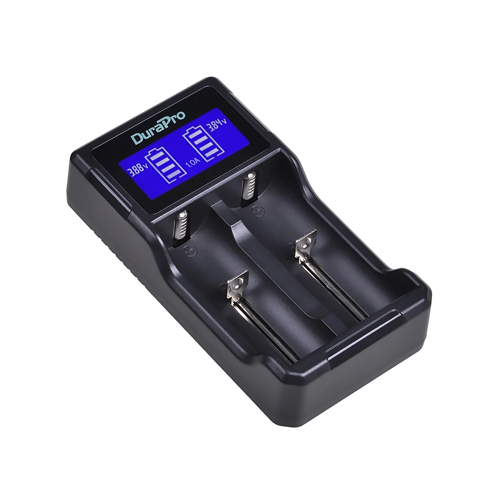 Зарядное устройство Durapro с двумя USB-портами и ЖК-дисплеем для 26650 22650 18650 18490 18350 17670