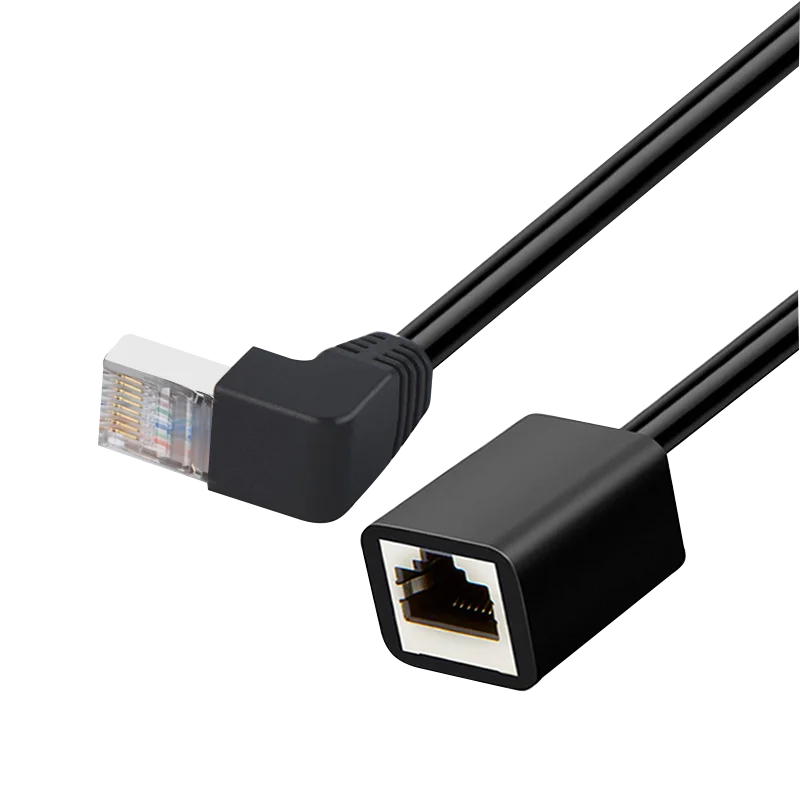 Удлинительный кабель Cat6 Ethernet Rj45 сетевой Lan штекер-гнездо RJ45 90 градусов в наклоне