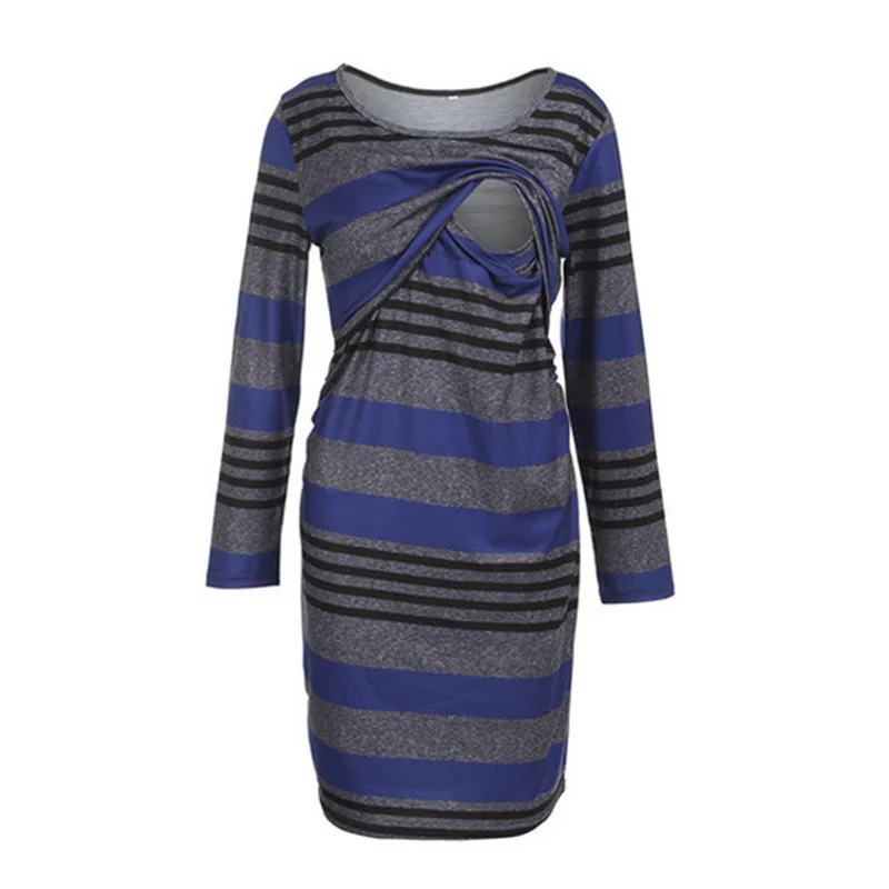 Горячая Распродажа модное осеннее платье для беременных женщин послеродовое в