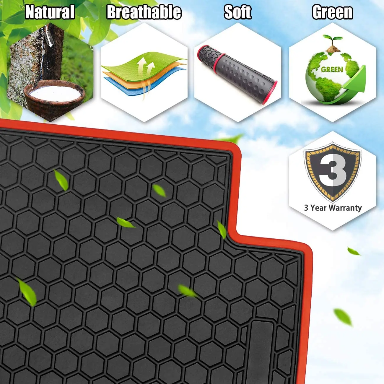 Chuang Qian Front &amp Rear Car Floor Mats for Jeep Renegade 2015 - 2019 Heavy Duty Rubber Liner Set |