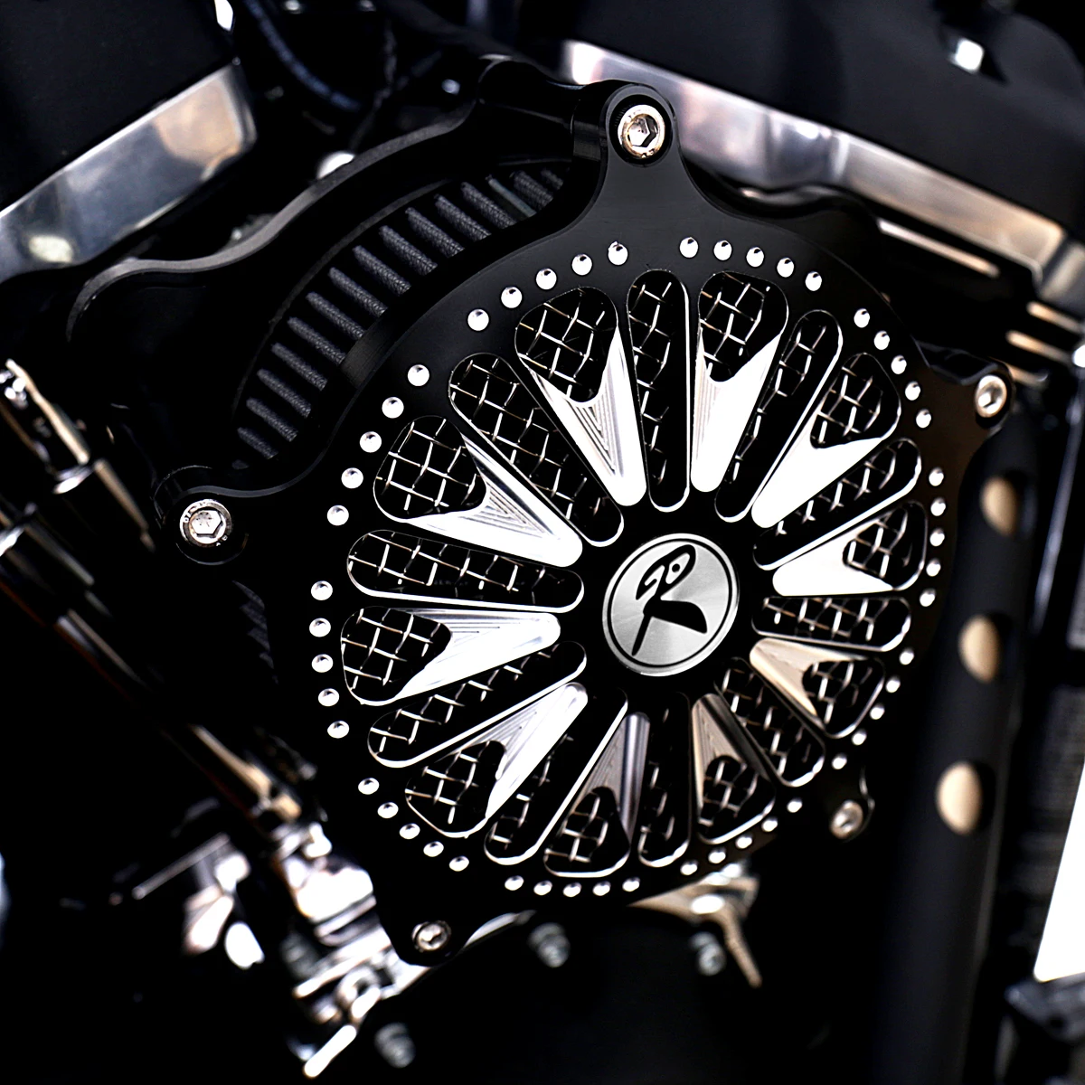 Набор для очистки воздуха мотоцикла черный подходит Harley Street Bob FXBB 2018 2019|Накладки и